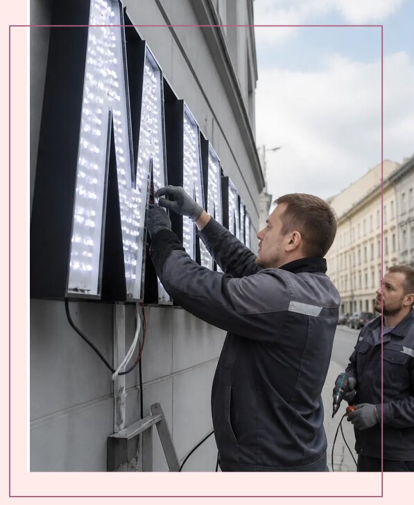 Изготовление и монтаж светодиодных LED вывесок в Воркуте