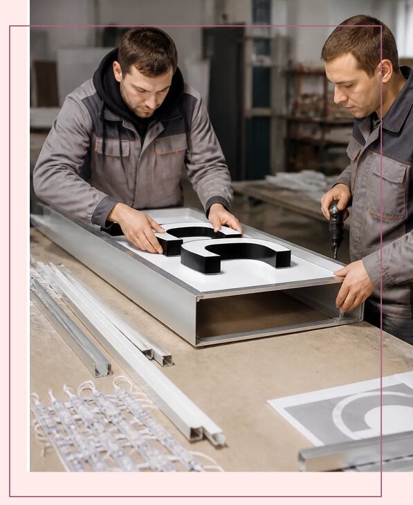 Изготовление короба с объемными буквами на заказ в Воркуте