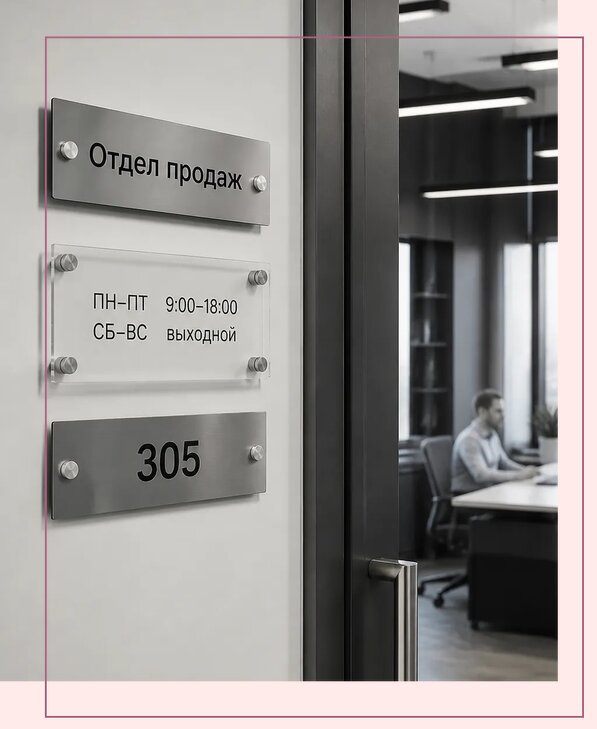 Офисные таблички на дверь в Воркуте по цене от 5038 р. | Аванза-Врк